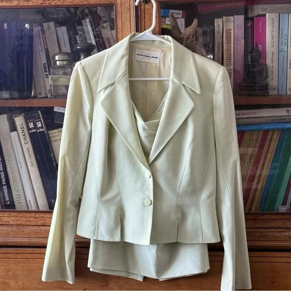 Tailleur Thierry Mugler 44/46 skirt+jacket Yellow no tag size - Picture 1 of 9